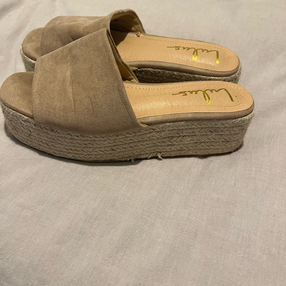 Lulu's Tan Espadrille Slip-On Shoes